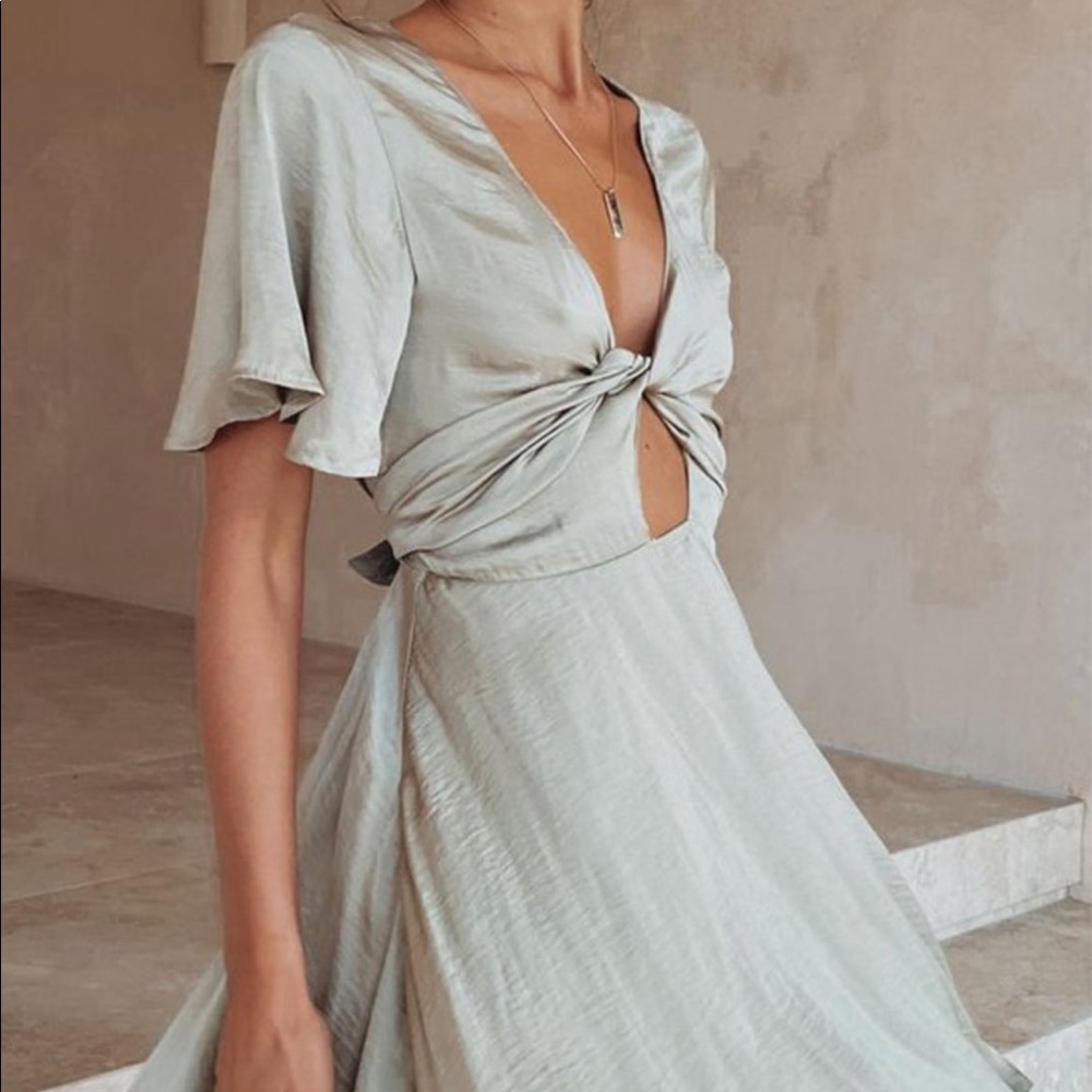 Women’s Satin Knot Front Dress